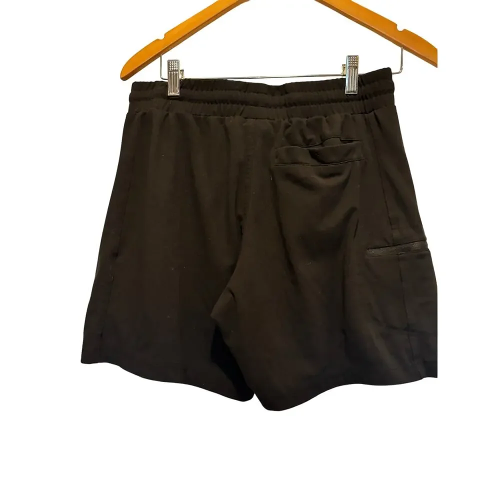 Avalanche Men’s Cargo Hiking Active Shorts Medium Black Elastic Waist Quick Dry
